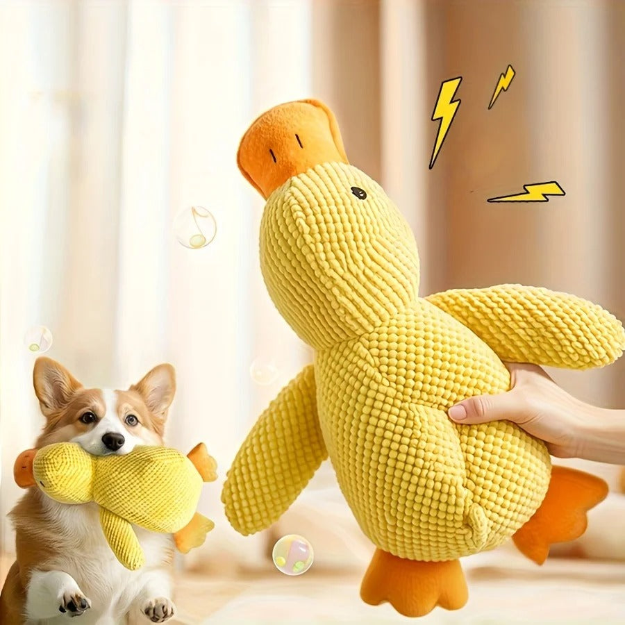 Plush Squeaky Duck Dog Toy – Bite-Resistant, Soft Chew Toy for Medium to Small Breeds (Interactive Sound Effects, Play & Training)