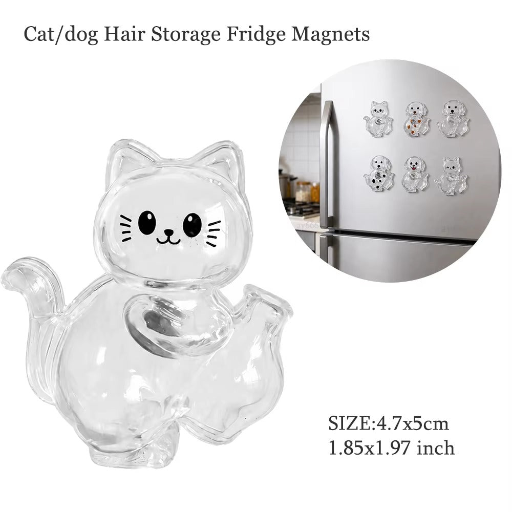 Cute Cat & Dog Fur Storage Capsule Keychain | Transparent Pet Hair Keepsake Pendant & Souvenir π±πΆβ¨