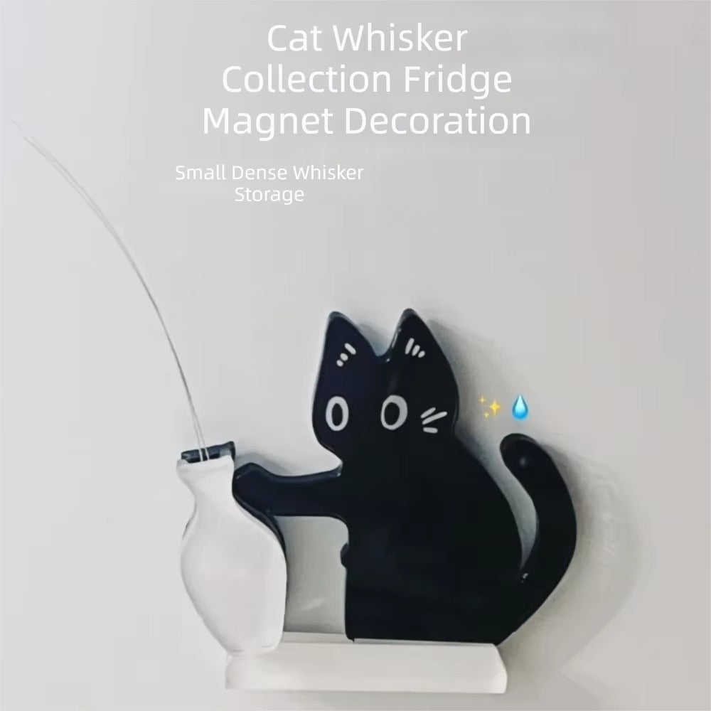 Acrylic Cat Whiskers Collection Ornament | Magnetic Cartoon Refrigerator Sticker | Precious Cat Hair Storage Memorial Box & Keepsake 🐾✨