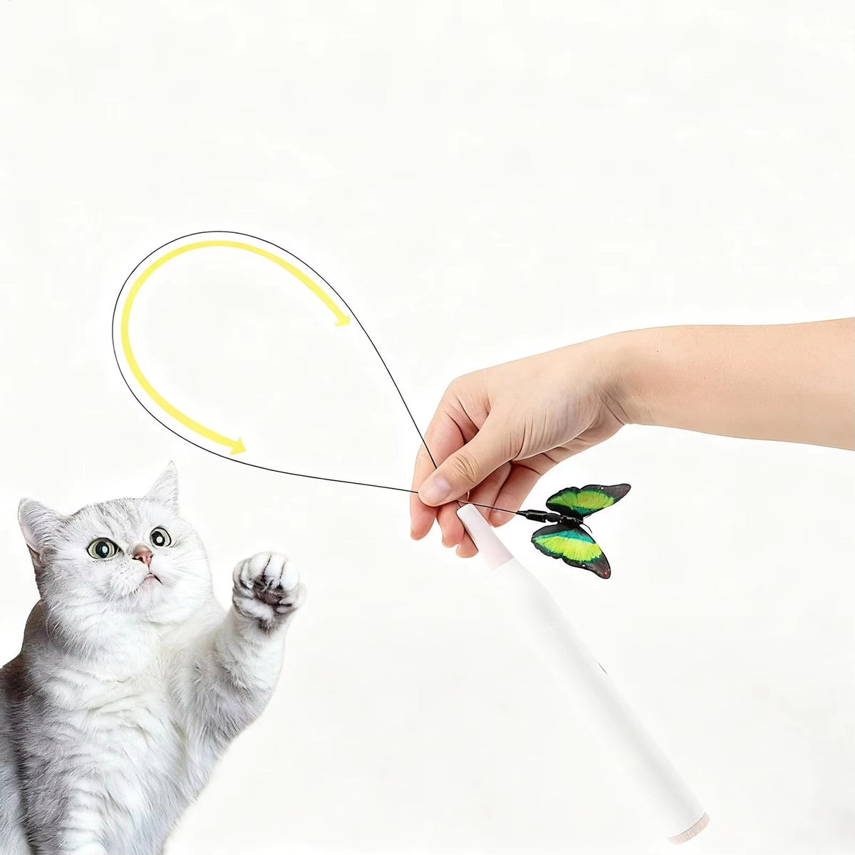 Interactive Cat Toy with Powerful Suction Cup 🐱 | Automatic Electronic Wand Toy for Indoor Kittens 🎡