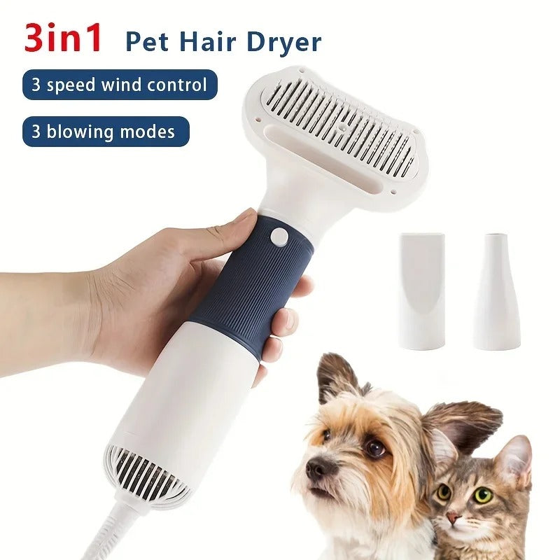 • 3-in-1 Dog Water Blower & Hair Dryer | Professional Pet Deshedding & Styling Machine | Quiet Dog Comb & Beauty Artifact for Teddy & All Breeds 🐶✨