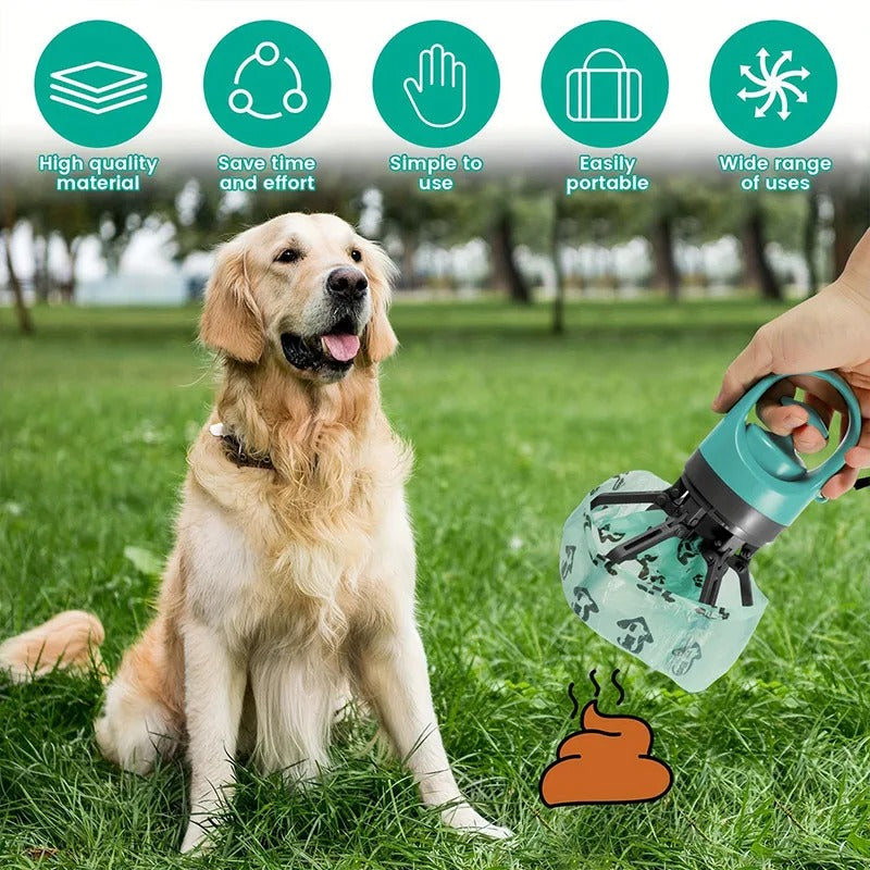 • Portable Six-Claw Dog Poop Scooper | Outdoor Pet Toilet Garbage Bag Dispenser | Heavy-Duty Waste Pickup Cleaner Tool with Built-in Bags 🐶✨
