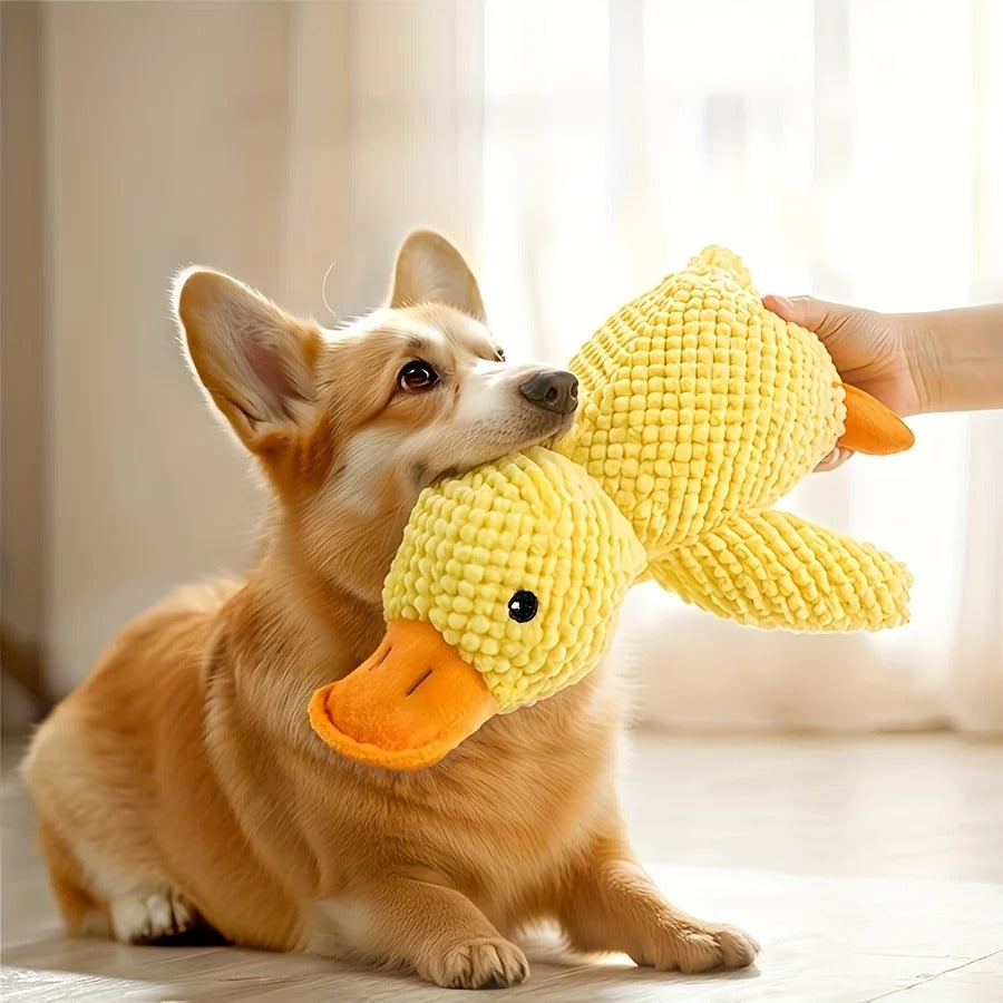 Plush Squeaky Duck Dog Toy – Bite-Resistant, Soft Chew Toy for Medium to Small Breeds (Interactive Sound Effects, Play & Training)