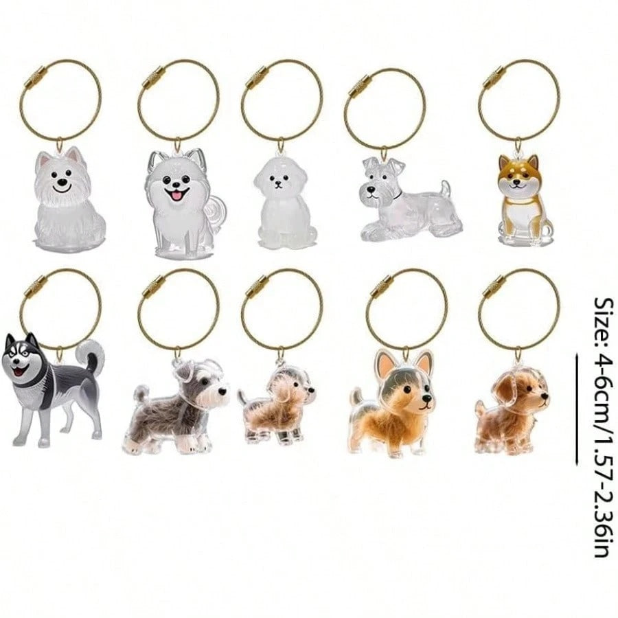 Cute Cat & Dog Fur Storage Capsule Keychain | Transparent Pet Hair Keepsake Pendant & Souvenir 🐱🐶✨