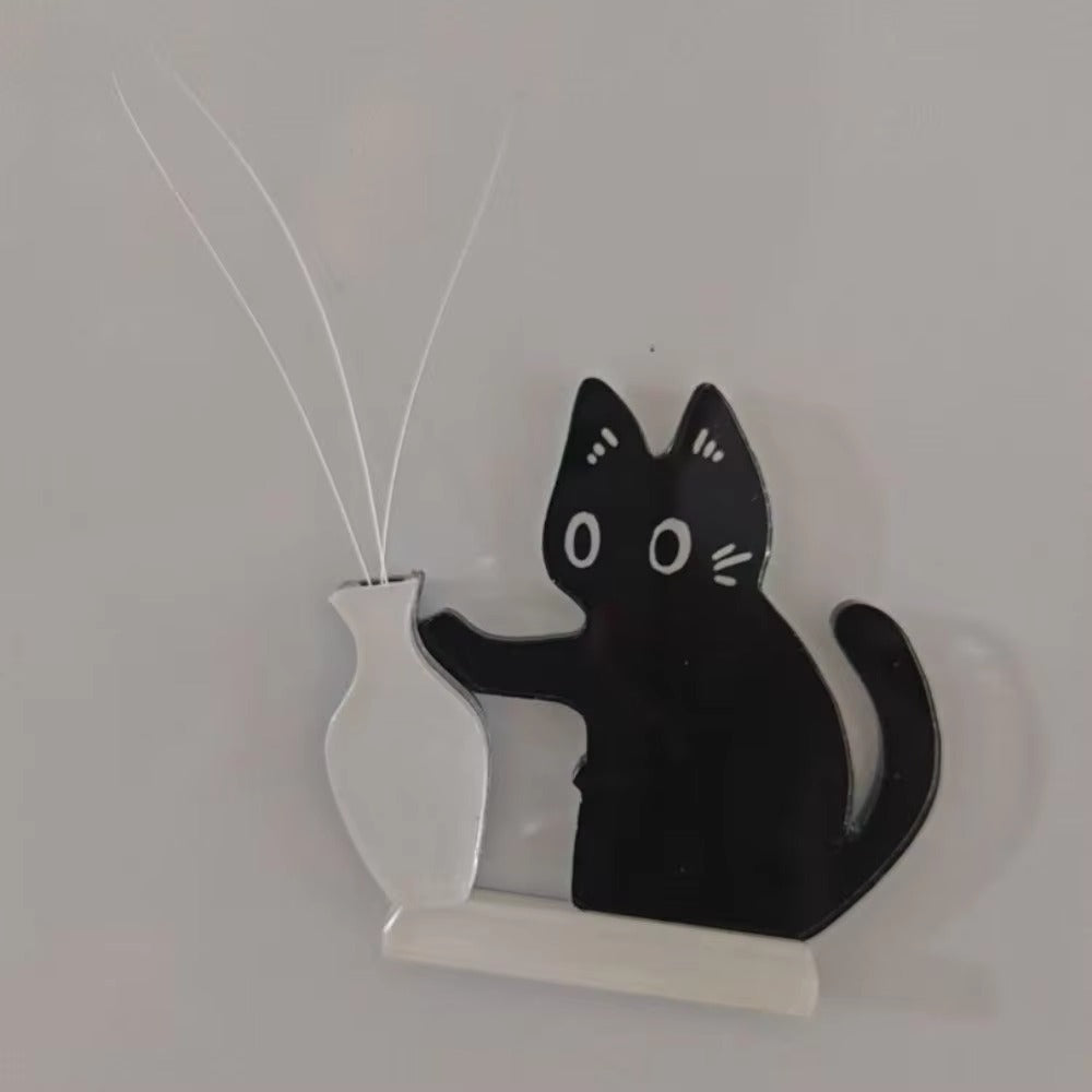 Acrylic Cat Whiskers Collection Ornament | Magnetic Cartoon Refrigerator Sticker | Precious Cat Hair Storage Memorial Box & Keepsake 🐾✨