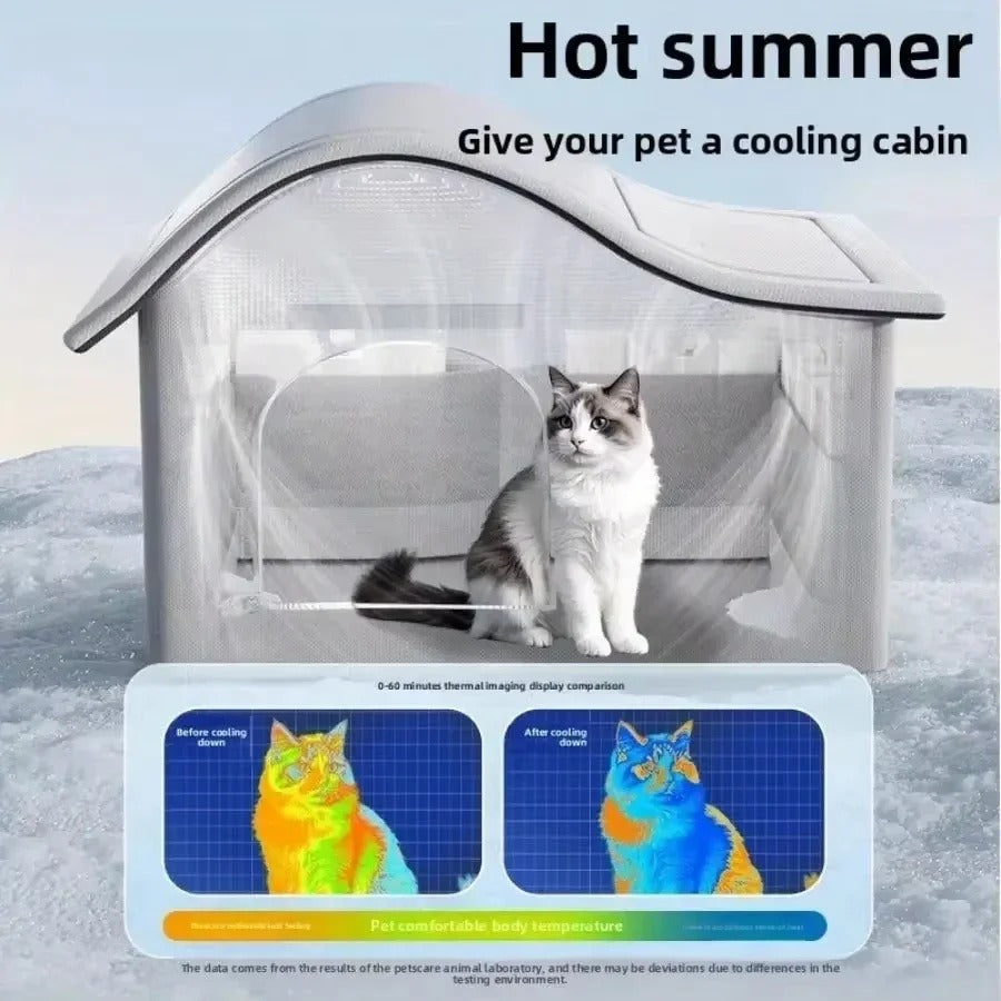 Summer Pet Ice House Bed | Non-Electric Air Conditioning Cooling Kennel | Heavy Duty Four Seasons Load-Bearing Cat & Dog Cave 🐱🐶