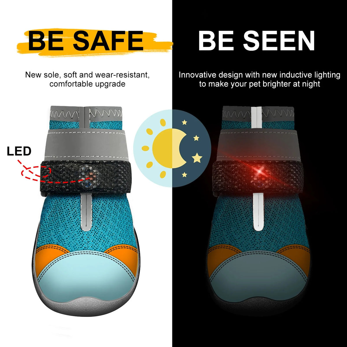 • GlowPaws™ Breathable LED Light Dog Boots – Anti-Slip Wear-Resistant Pet Shoes for Night Walking & Outdoor Paw Protection 🐕💡