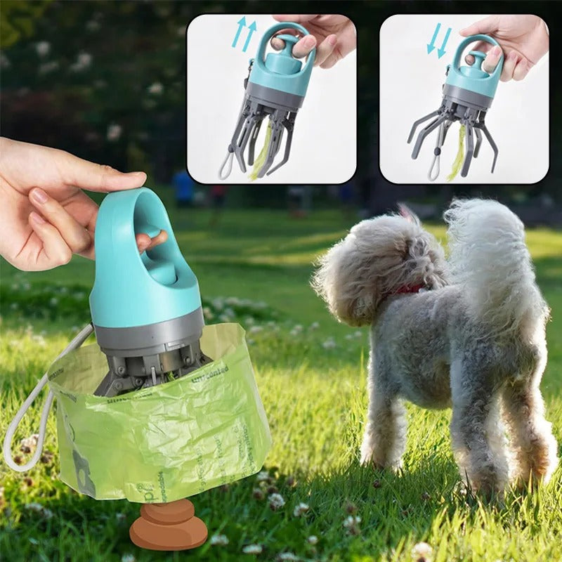 • Portable Six-Claw Dog Poop Scooper | Outdoor Pet Toilet Garbage Bag Dispenser | Heavy-Duty Waste Pickup Cleaner Tool with Built-in Bags 🐶✨