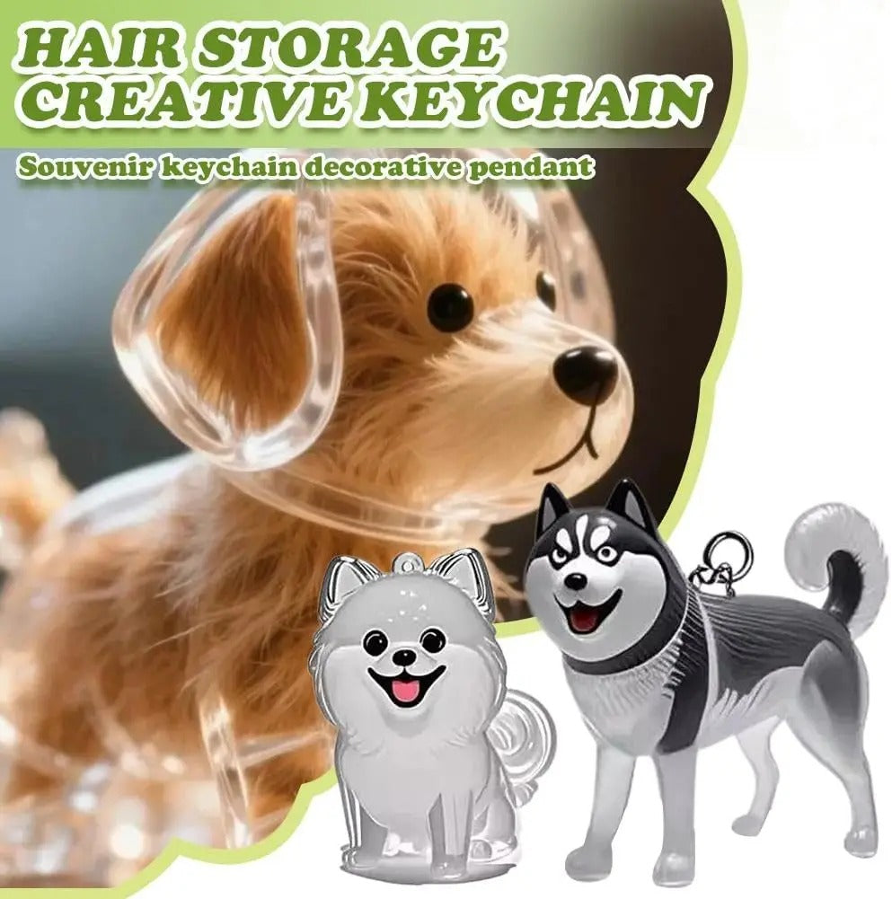 Cute Cat & Dog Fur Storage Capsule Keychain | Transparent Pet Hair Keepsake Pendant & Souvenir 🐱🐶✨