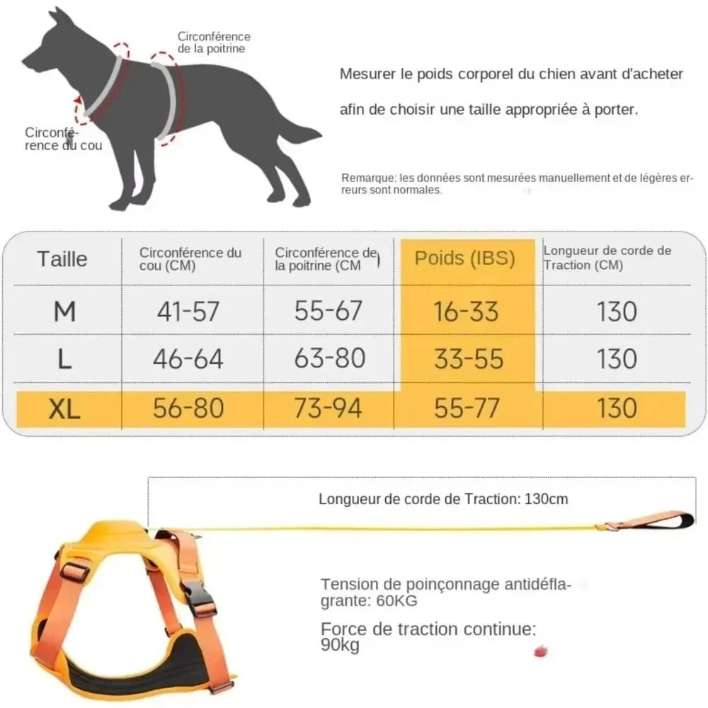 • Heavy-Duty Dog Collar Harness | Explosion-Proof & Impact-Resistant Training Vest | Adjustable Breathable Outdoor Harness for Medium & Large Dogs 🐶💪