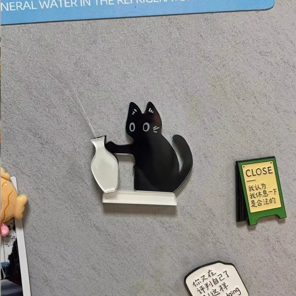 Acrylic Cat Whiskers Collection Ornament | Magnetic Cartoon Refrigerator Sticker | Precious Cat Hair Storage Memorial Box & Keepsake 🐾✨