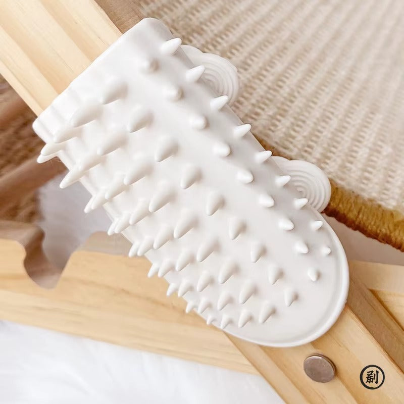 Wall Corner Cat Self-Groomer & Massage Comb 🐱 | Interactive Scratching Brush with Catnip Compartment 🌿