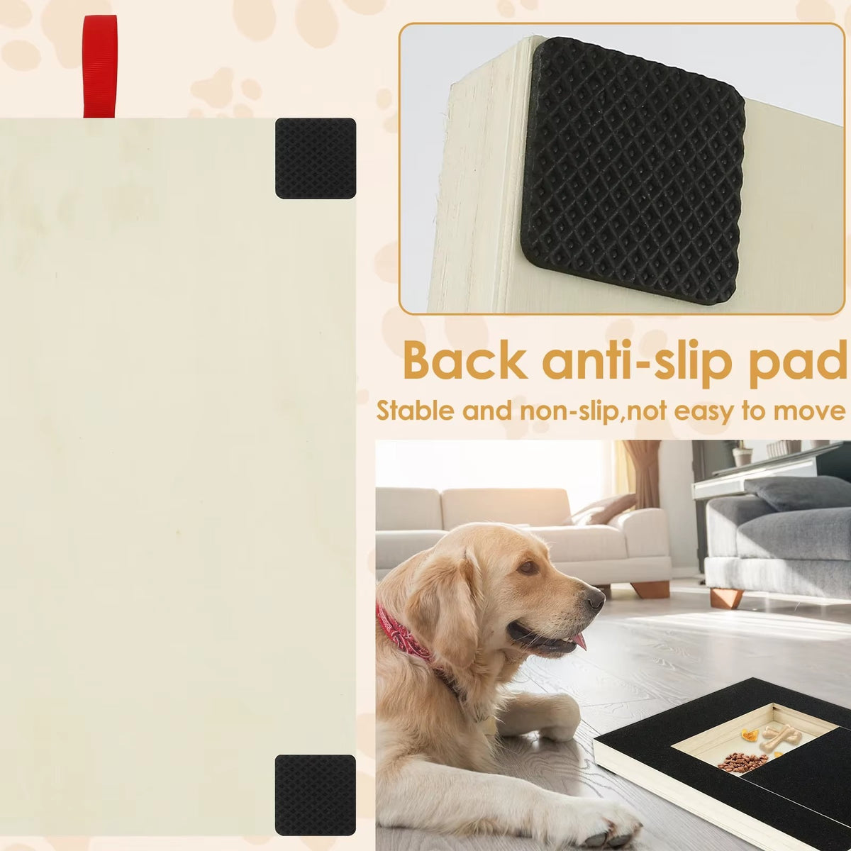 Premium Dog Nail Scratch Board 🐶 | Wooden Puppy Nail Grinding Pad with Built-in Treat Box 🦴