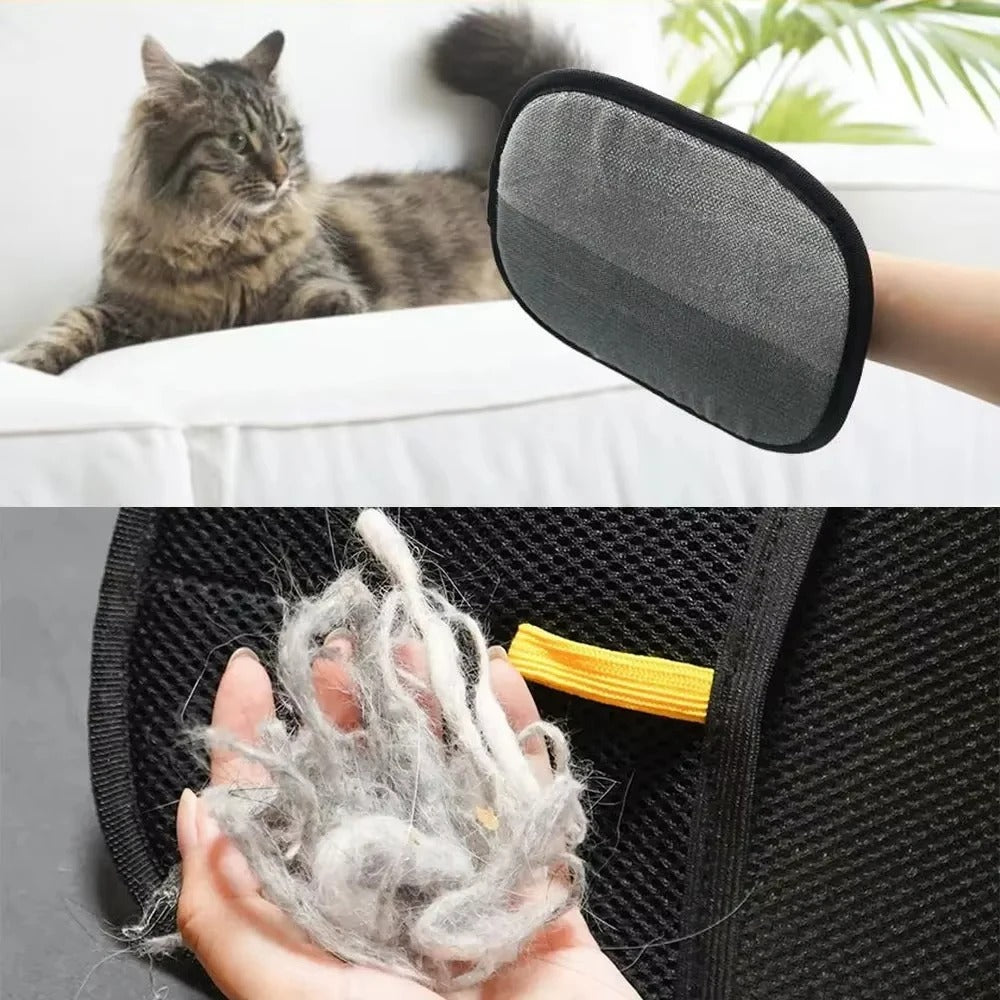 Double-Sided Reusable Pet Hair Removal Gloves 🐶 | Static Grooming & Fur Cleaning Gloves for Furniture 🛋️