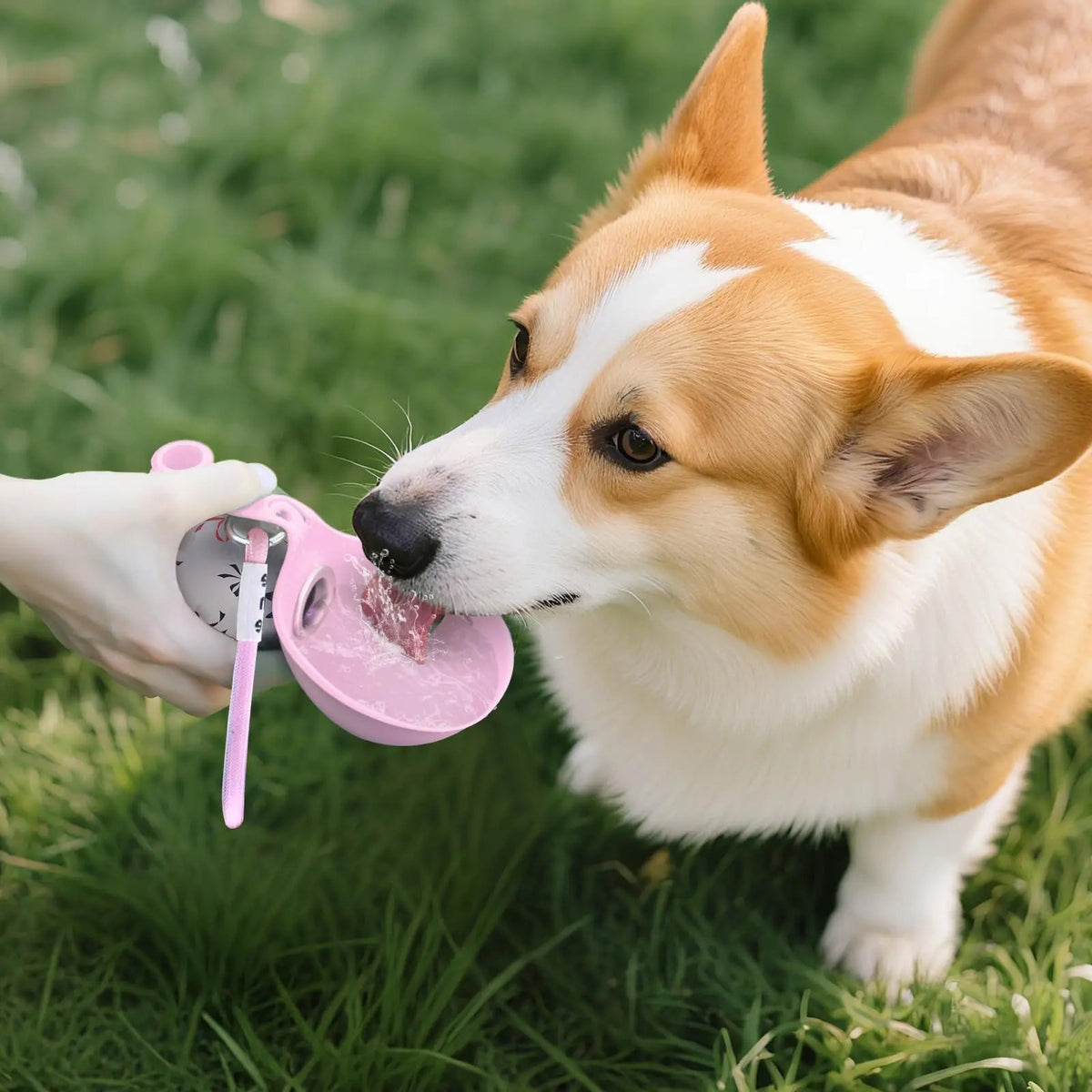 2-in-1 Portable Dog Water Bottle | Leak-Proof Stainless Steel Dog Travel Flask | Compact Pet Dispenser with Foldable Silicone Leaf Bowl 🐶💧