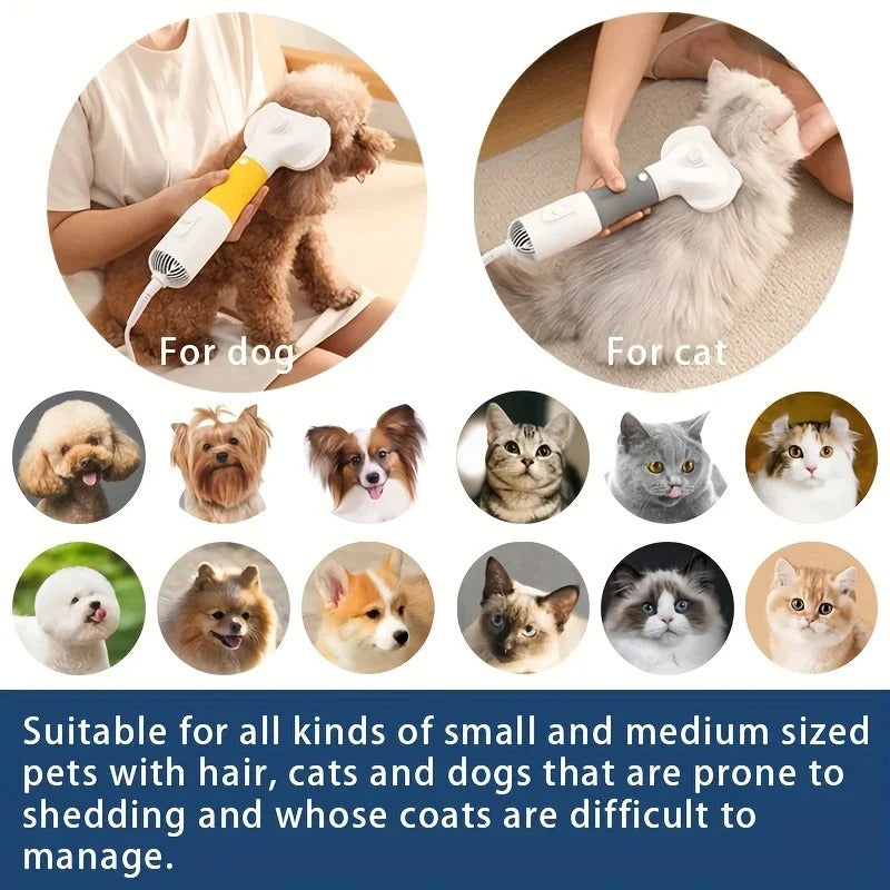 • 3-in-1 Dog Water Blower & Hair Dryer | Professional Pet Deshedding & Styling Machine | Quiet Dog Comb & Beauty Artifact for Teddy & All Breeds 🐶✨
