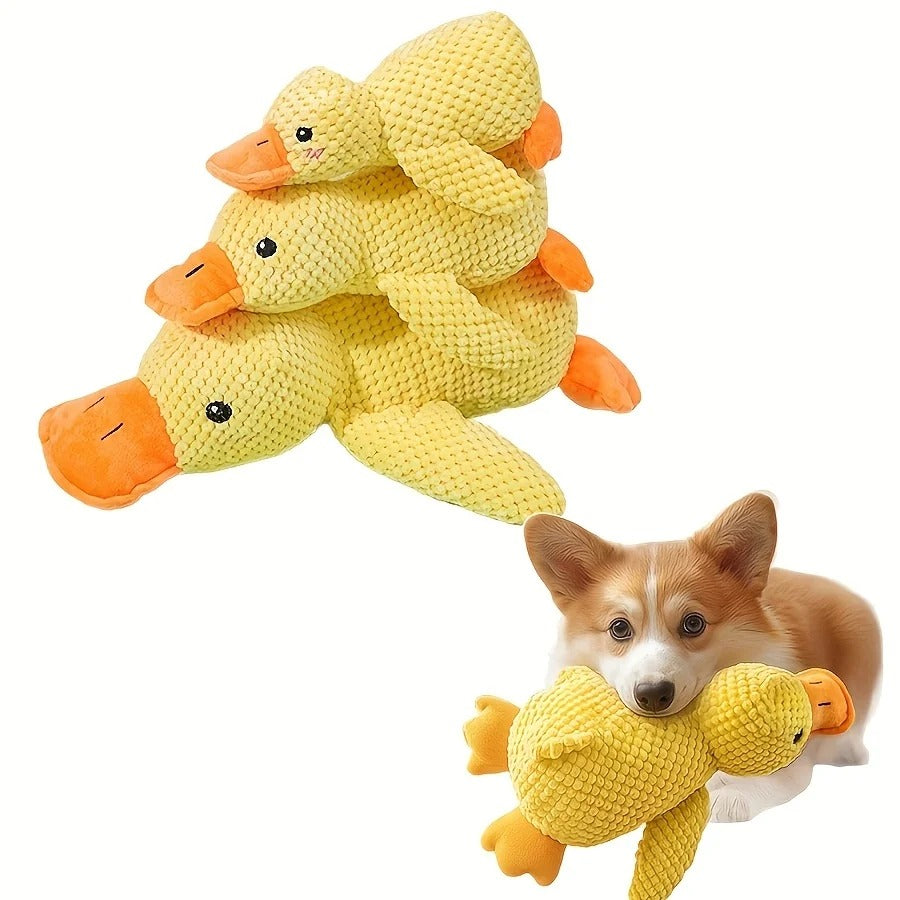 Plush Squeaky Duck Dog Toy – Bite-Resistant, Soft Chew Toy for Medium to Small Breeds (Interactive Sound Effects, Play & Training)