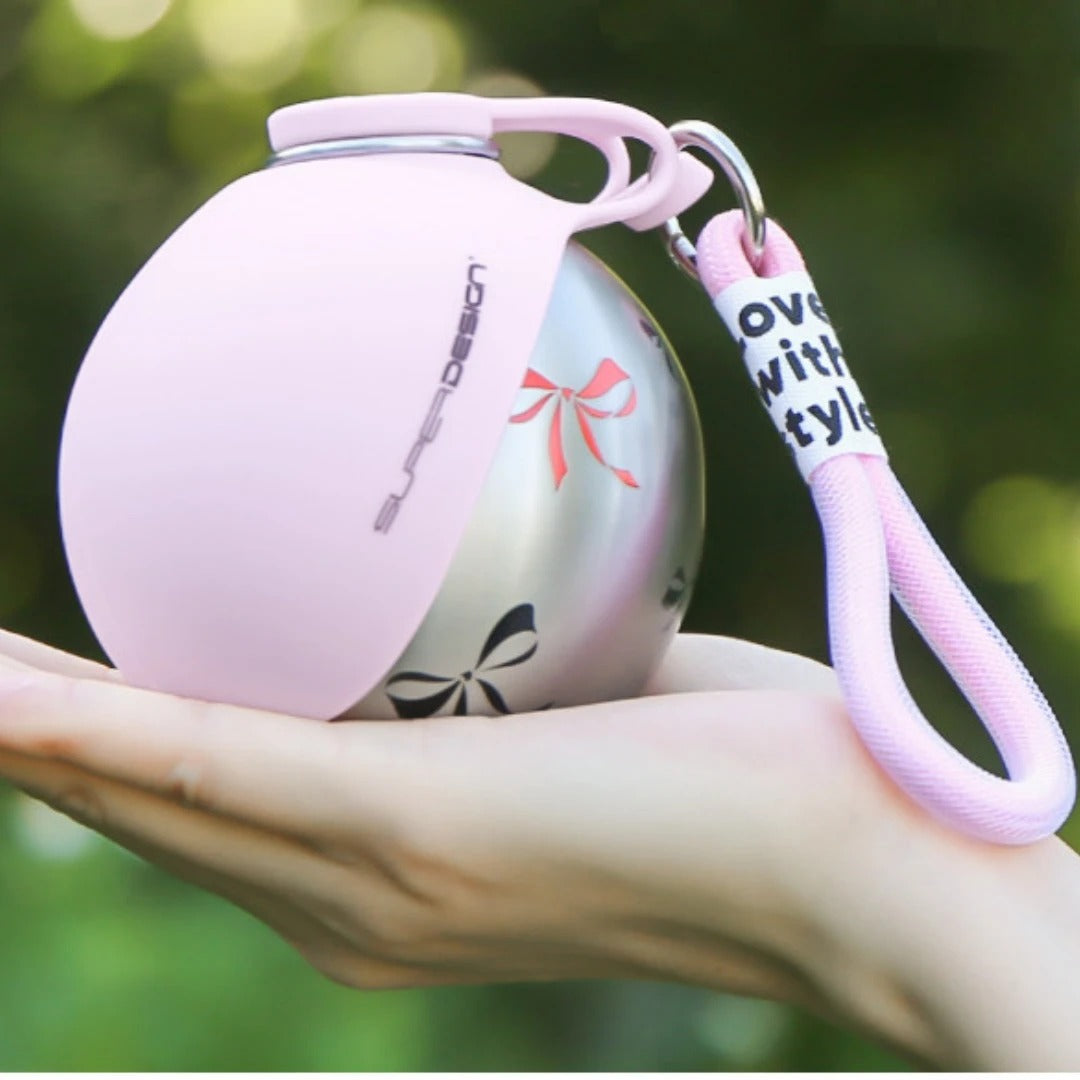 2-in-1 Portable Dog Water Bottle | Leak-Proof Stainless Steel Dog Travel Flask | Compact Pet Dispenser with Foldable Silicone Leaf Bowl 🐶💧