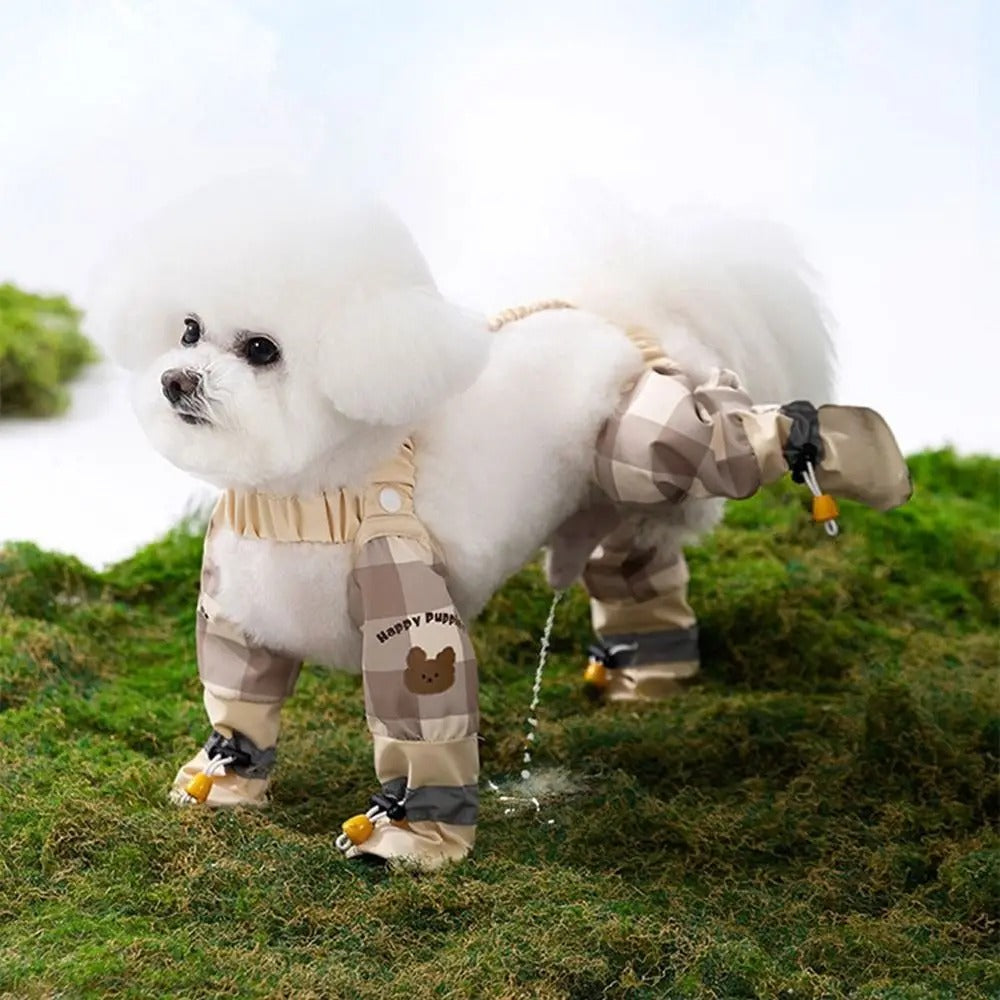 Full Leg Protection Pet Pants with Reflective Stripe | Adjustable Waterproof Dog Jumpsuit Shoes | Anti-Slip Dustproof Outdoor Going Out Pants 🐶🌧️