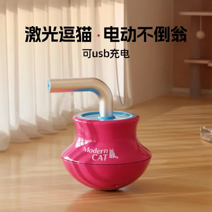 Electric Tumbler Laser Pointer Cat Toy 🐱 | Interactive Automatic Teasing Wand for Energy Consuming ⚡