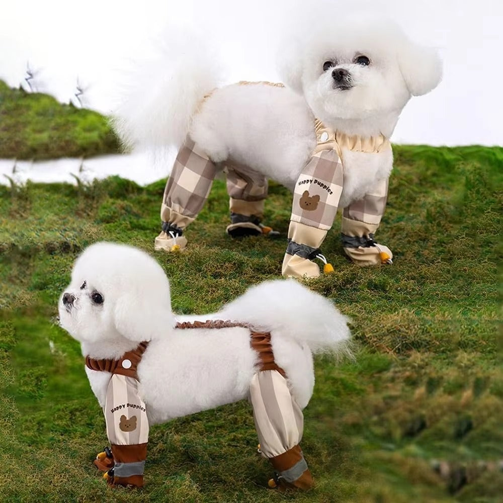 Full Leg Protection Pet Pants with Reflective Stripe | Adjustable Waterproof Dog Jumpsuit Shoes | Anti-Slip Dustproof Outdoor Going Out Pants 🐶🌧️