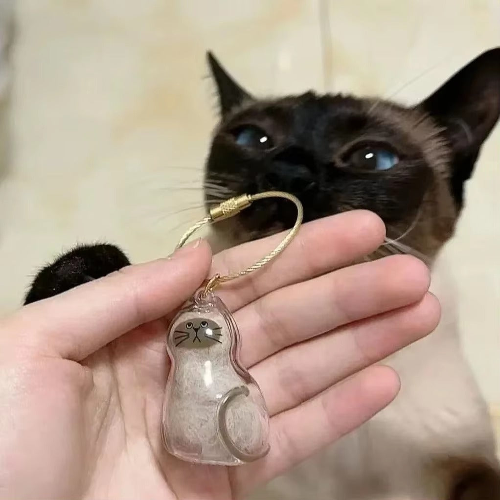 Cute Cat & Dog Fur Storage Capsule Keychain | Transparent Pet Hair Keepsake Pendant & Souvenir 🐱🐶✨