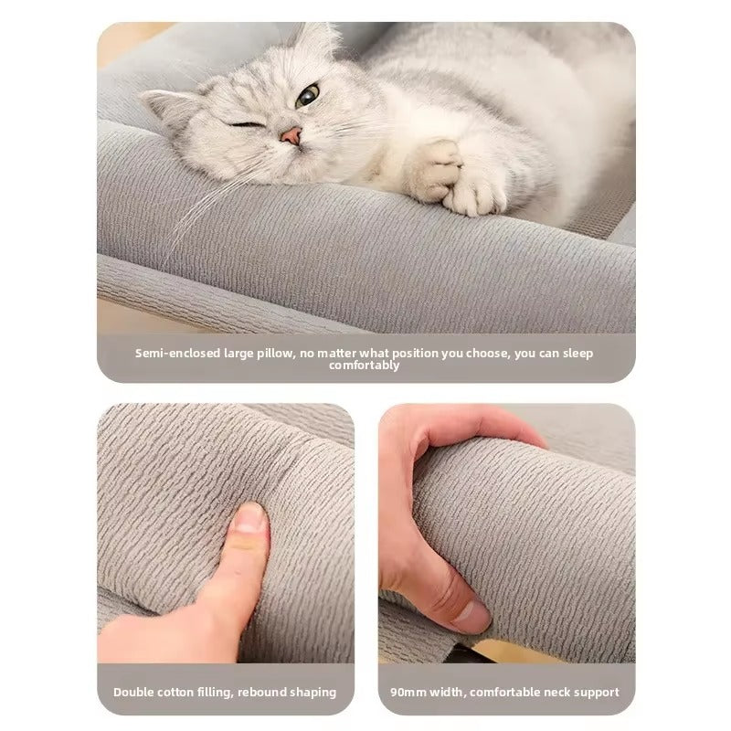 Raised Mesh Pet Bed with Pillow | Elevated Off-the-Ground Dog & Cat Sofa | Removable Washable Moisture-Proof Cot for Medium & Large Pets 🐶🐱