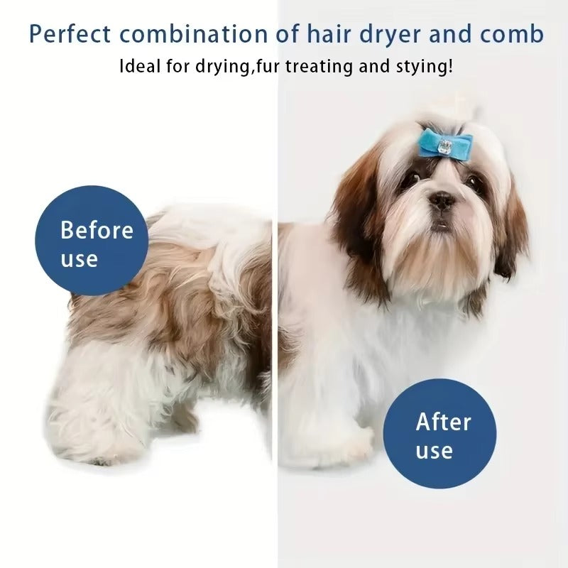 • 3-in-1 Dog Water Blower & Hair Dryer | Professional Pet Deshedding & Styling Machine | Quiet Dog Comb & Beauty Artifact for Teddy & All Breeds 🐶✨
