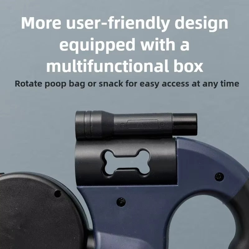 2-in-1 Automatic Telescopic Dual Dog Leash 🐕 | Retractable Double-Headed 360° Tangle-Free Traction Rope 🌀