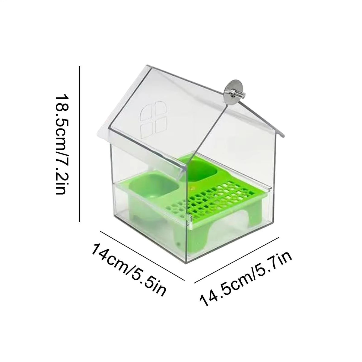 Clear Bird Feeder & Water Bath Tub | 3-in-1 Transparent Food Dish for Parakeets, Finches & Hummingbirds | Outdoor Hanging Accessory for Patio, Balcony & Garden 🌻⛲