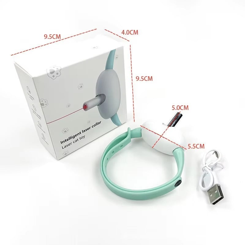Automatic Rechargeable Laser Cat Collar Toy 🐱 | Interactive Infrared Laser Kitten Toy for Anxiety Relief 🔋