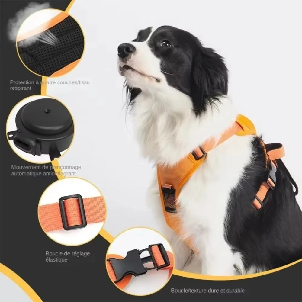 • Heavy-Duty Dog Collar Harness | Explosion-Proof & Impact-Resistant Training Vest | Adjustable Breathable Outdoor Harness for Medium & Large Dogs 🐶💪