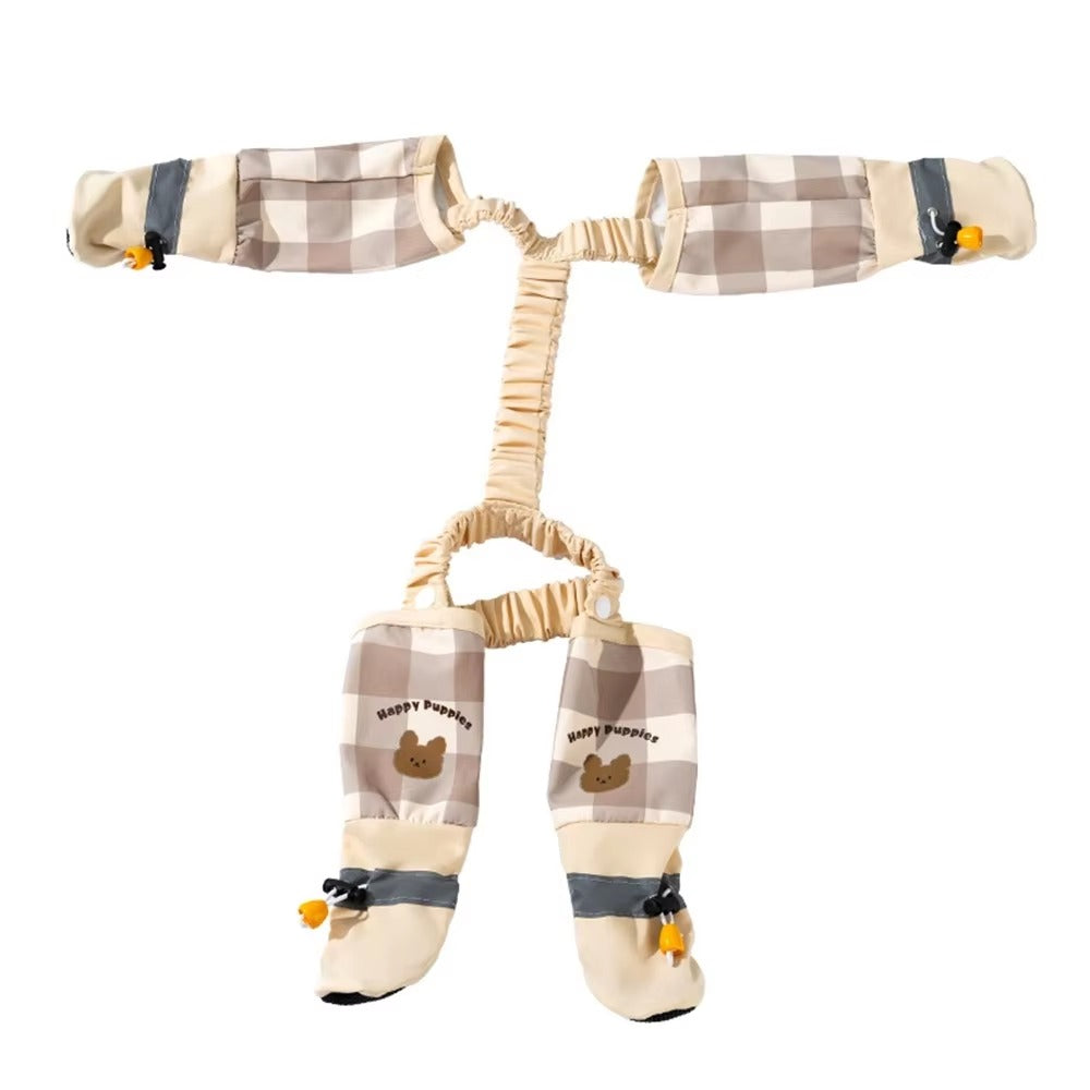 Full Leg Protection Pet Pants with Reflective Stripe | Adjustable Waterproof Dog Jumpsuit Shoes | Anti-Slip Dustproof Outdoor Going Out Pants 🐶🌧️