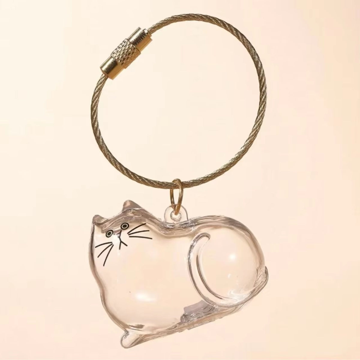 Cute Cat & Dog Fur Storage Capsule Keychain | Transparent Pet Hair Keepsake Pendant & Souvenir 🐱🐶✨