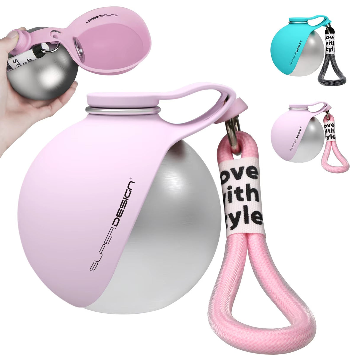 2-in-1 Portable Dog Water Bottle | Leak-Proof Stainless Steel Dog Travel Flask | Compact Pet Dispenser with Foldable Silicone Leaf Bowl 🐶💧