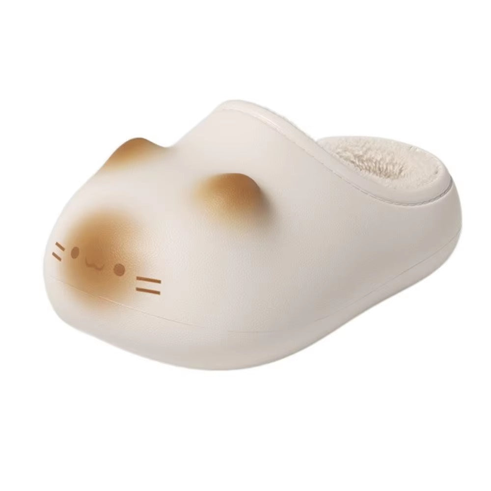 New Waterproof Cat Paw Slippers | Warm Plush Kitty Mules with Anti-Slip Bottom | Fluffy Closed Toe Outdoor & Indoor Winter House Shoes 🐱✨