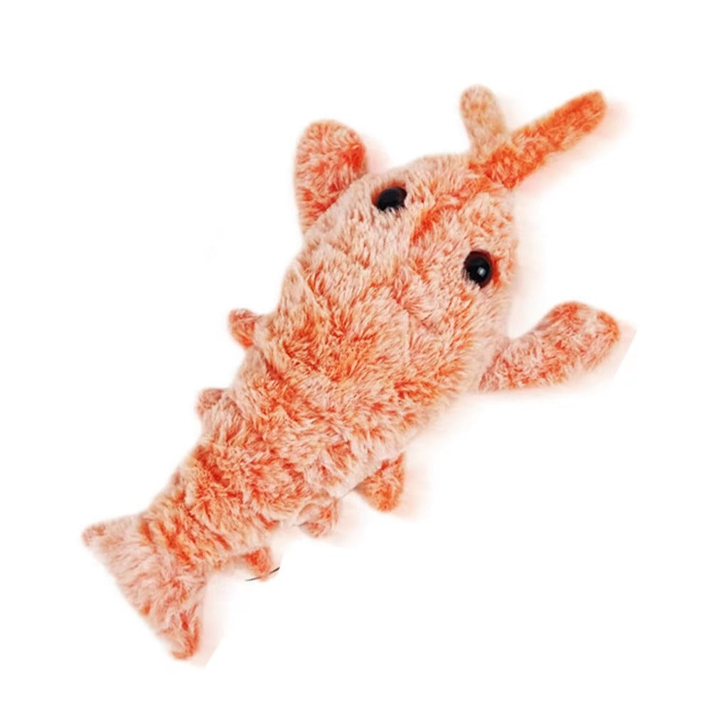 USB Rechargeable Dancing Lobster Cat Toy 🦞 | Moving Plush Electric Jumping Shrimp with 3 Modes 🔋