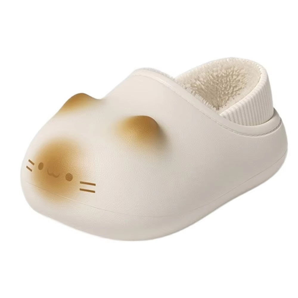 New Waterproof Cat Paw Slippers | Warm Plush Kitty Mules with Anti-Slip Bottom | Fluffy Closed Toe Outdoor & Indoor Winter House Shoes 🐱✨
