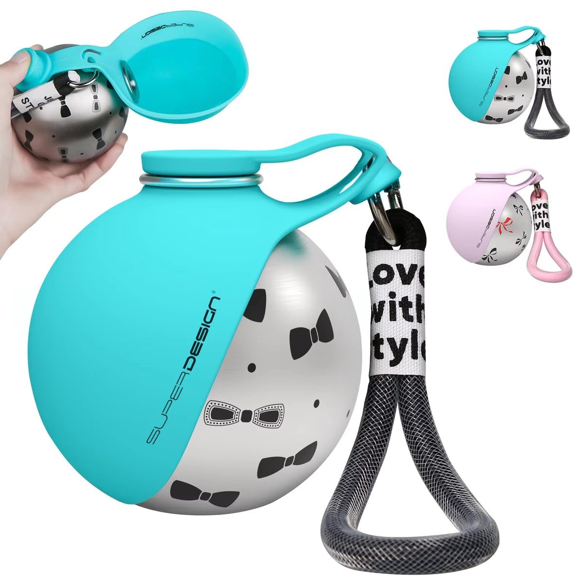 2-in-1 Portable Dog Water Bottle | Leak-Proof Stainless Steel Dog Travel Flask | Compact Pet Dispenser with Foldable Silicone Leaf Bowl 🐶💧