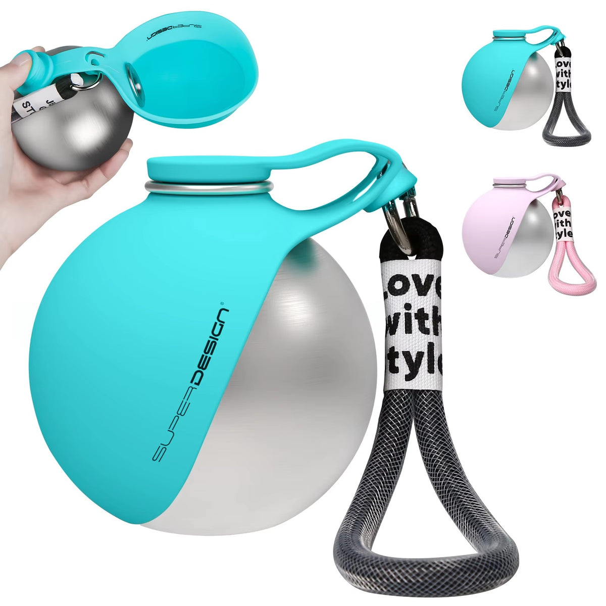 2-in-1 Portable Dog Water Bottle | Leak-Proof Stainless Steel Dog Travel Flask | Compact Pet Dispenser with Foldable Silicone Leaf Bowl 🐶💧