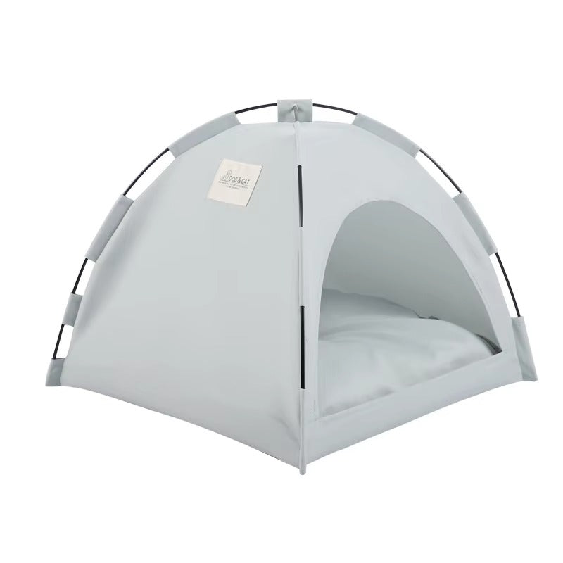 Pet Tent Bed with Removable Cushion | Canvas Semi-Enclosed Cat House & Dog Cave Hut | Aesthetic Sofa Basket for Room Decor 🐱🐶