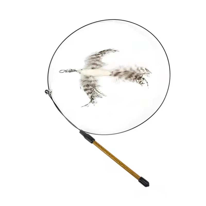 Simulation Bird Interactive Cat Stick Toy – Funny Furry Feather Bird with Bell & Suction Cup (Kitten Playing Pet Accessories)