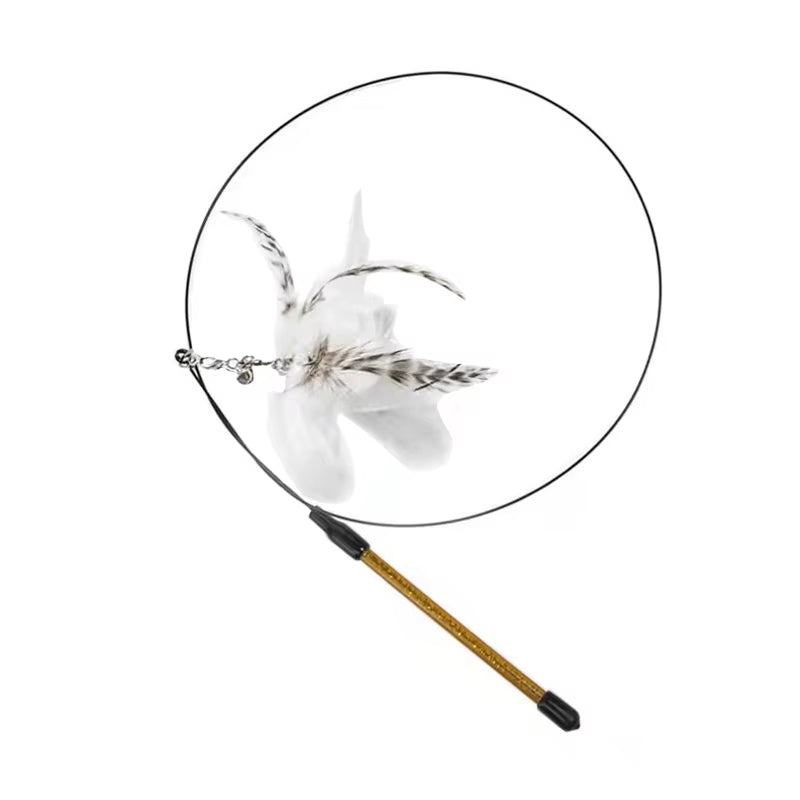 Simulation Bird Interactive Cat Stick Toy – Funny Furry Feather Bird with Bell & Suction Cup (Kitten Playing Pet Accessories)