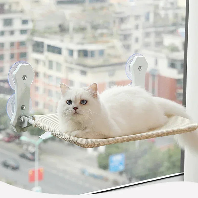 🐱 Suction Cup Cat Window Hammock 🪟 | Foldable Hanging Cat Bed & Cozy Sunbathing Nest ☀️🐾