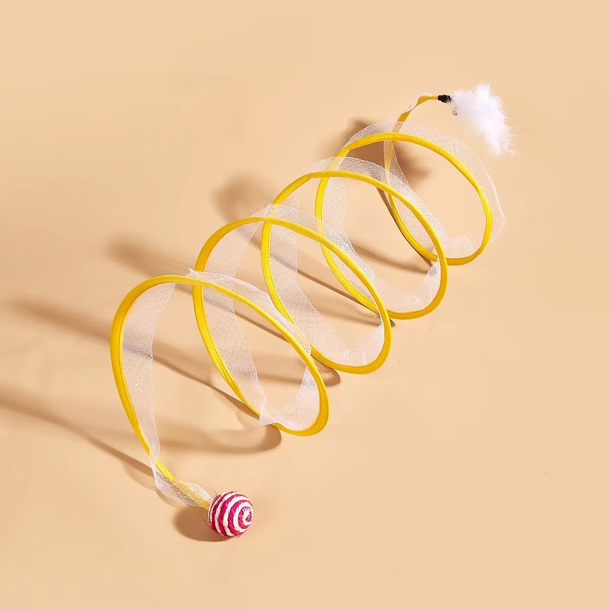 🐱 S-Shaped Foldable Cat Tunnel Toy 🐾 | Crinkle Play Tunnel with Hanging Balls & Mouse Toy 🐭🎾